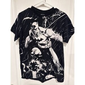 Batman DC Comics Graphic T-Shirt Mens Medium Black White Comic Book Print Tee